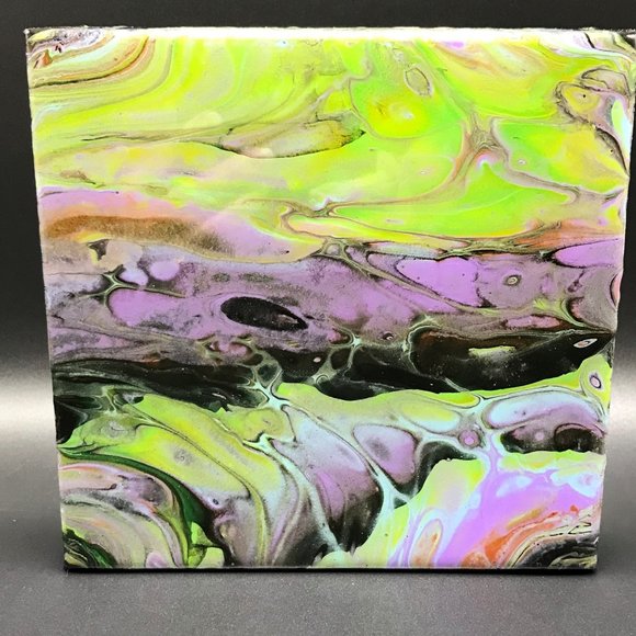 NWOT Fluid Art Abstract Painting, Acrylic Pour - Picture 6 of 15